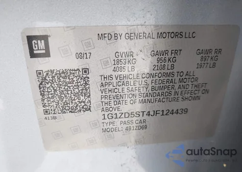 2018 Chevrolet Malibu Lt from USA, damaged, VIN 1G1ZD5ST4JF124439